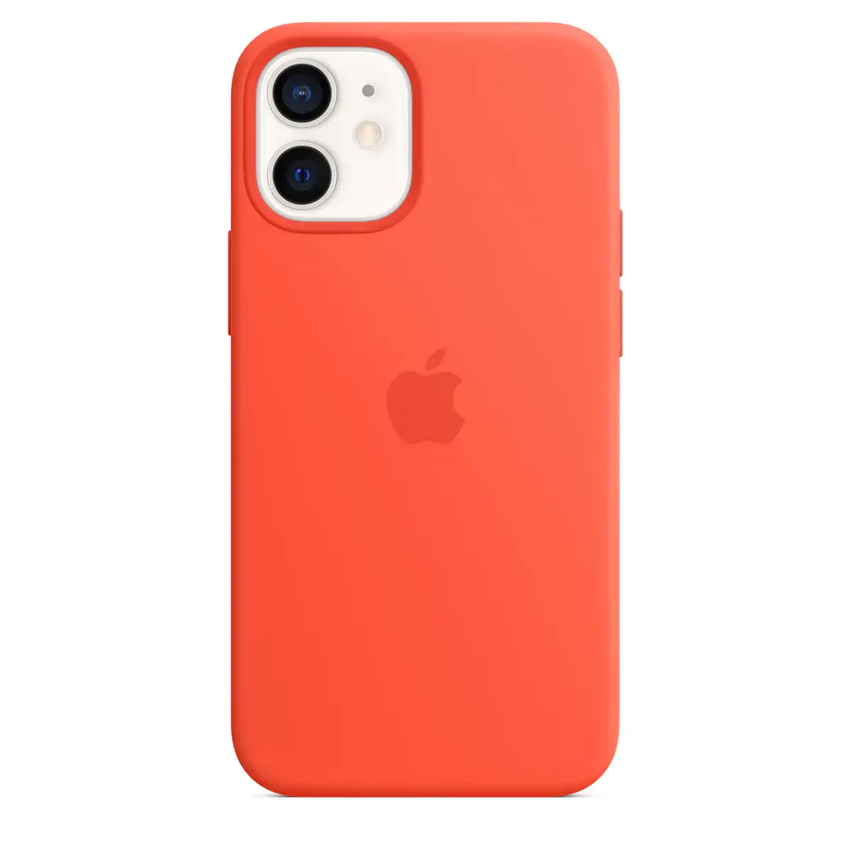 ip12mini-silicone-electricorange iPhone 12 mini Silicone Case - Electric Orange - Image 1