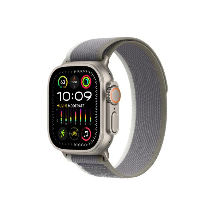mt5y3ref_av1_t_1-min Trail Loop Band for Apple Watch 42mm 45mm 49mm - Green/Gray - Image 1