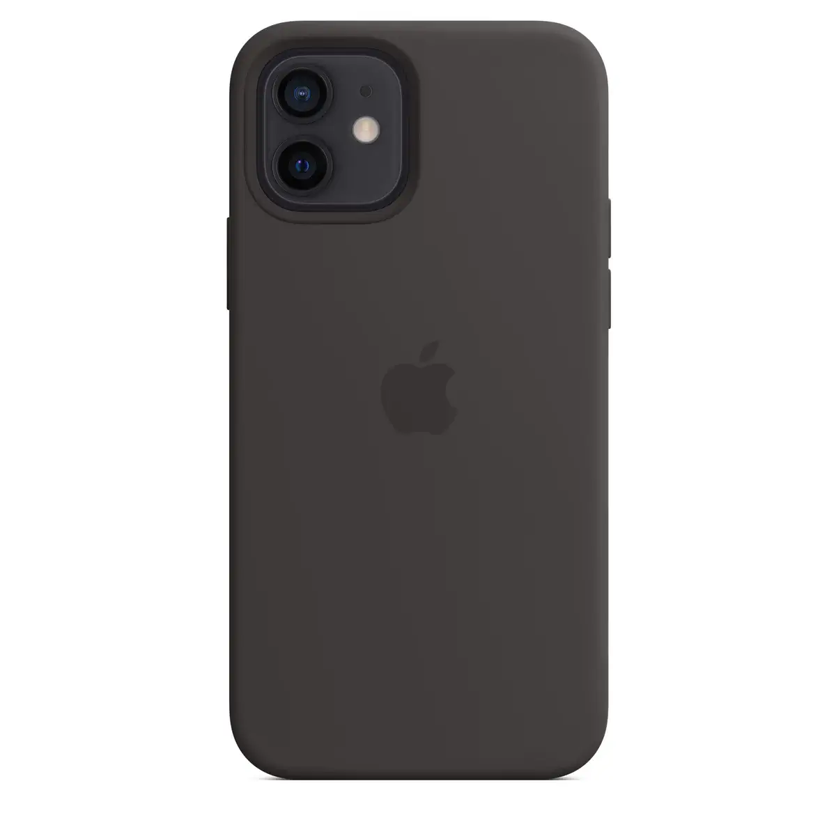 ip12-silicone-black iPhone 12 Silicone Case - Black - Image 1